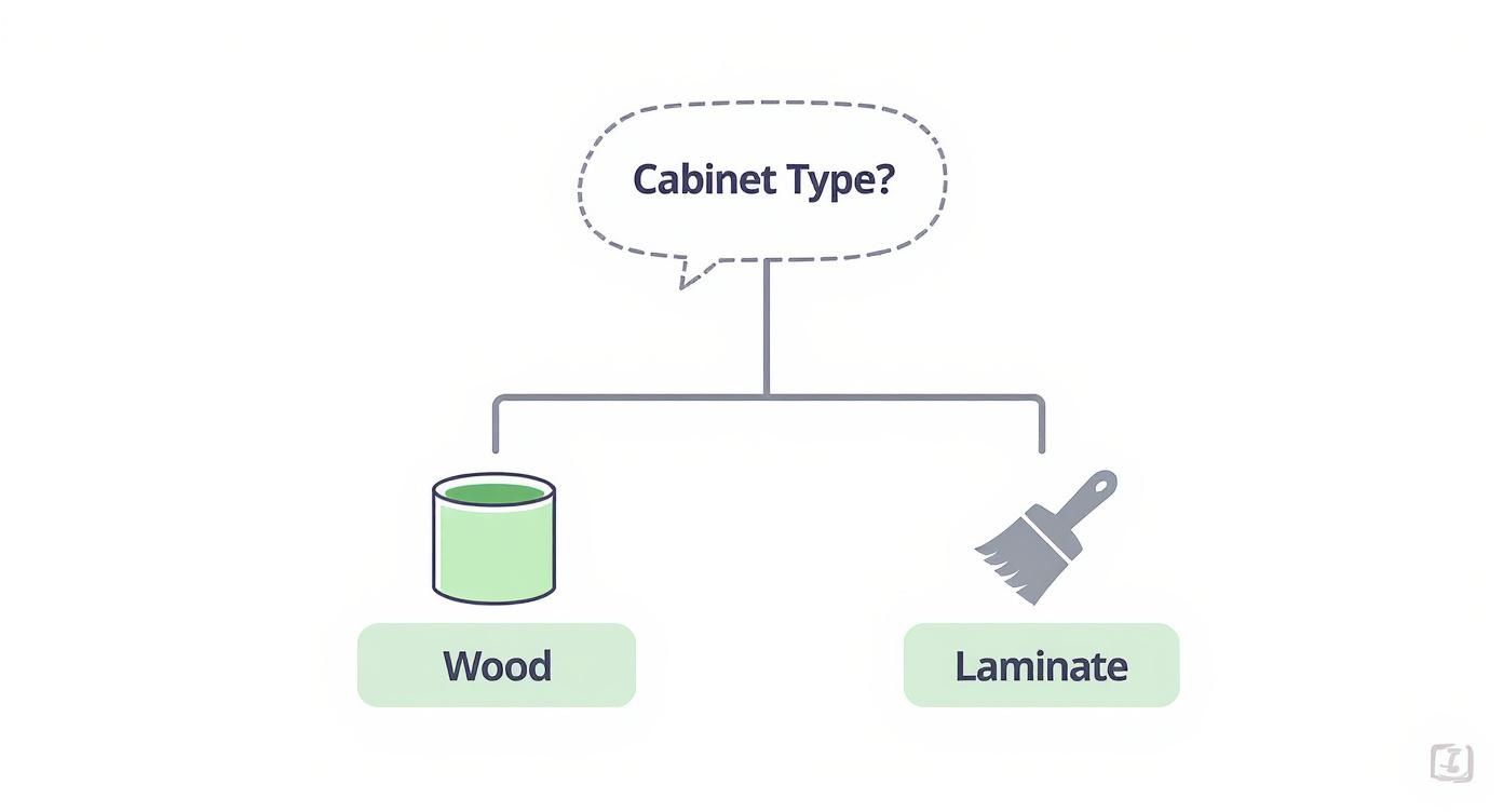 Infographic about best paint for kitchen cabinets