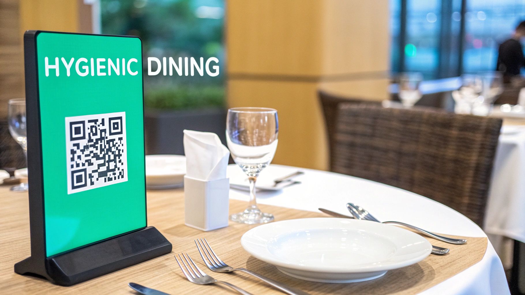 Customers using a QR code menu