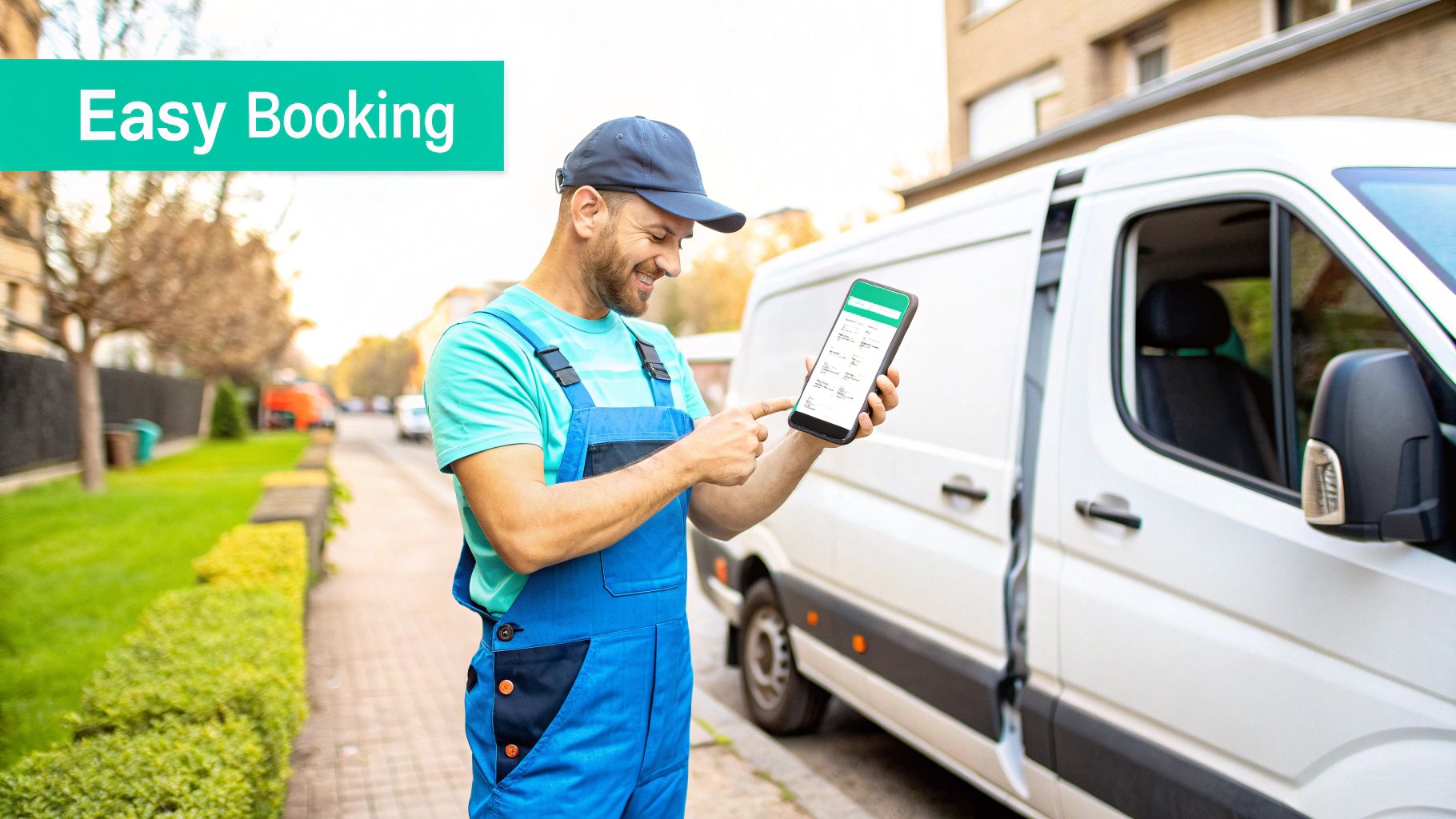 Image of a plumber shaking hands with a customer