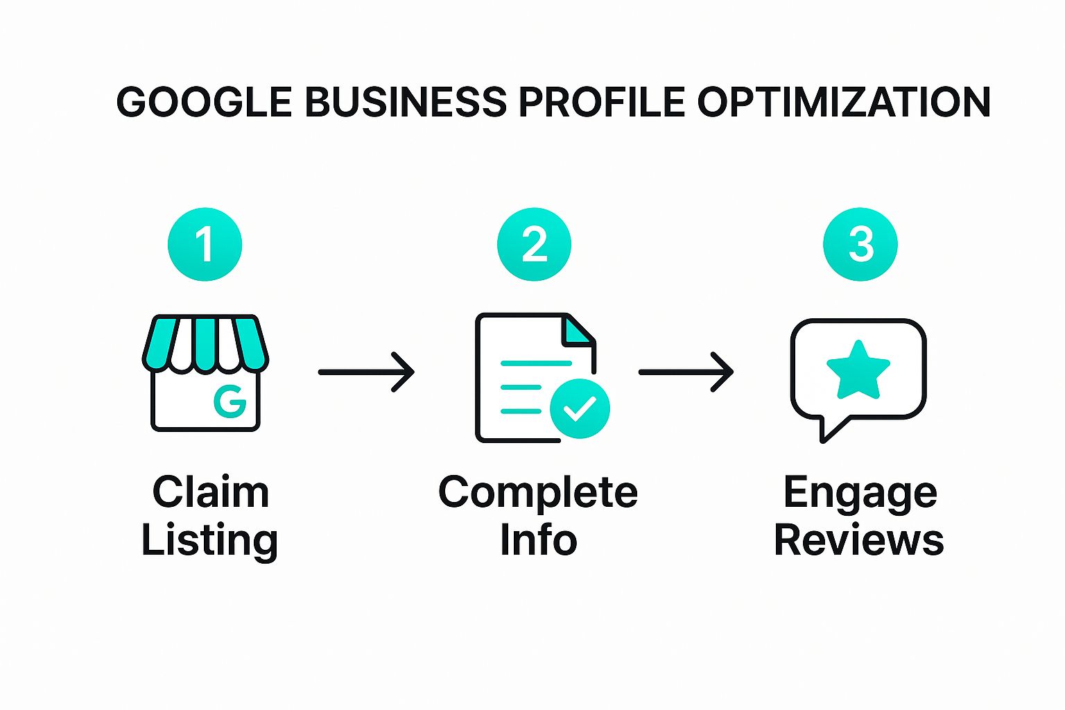 Infographic showing key data about Google Business Profile Optimization