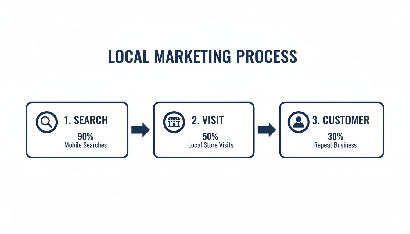 local digital marketing system process from search to customer