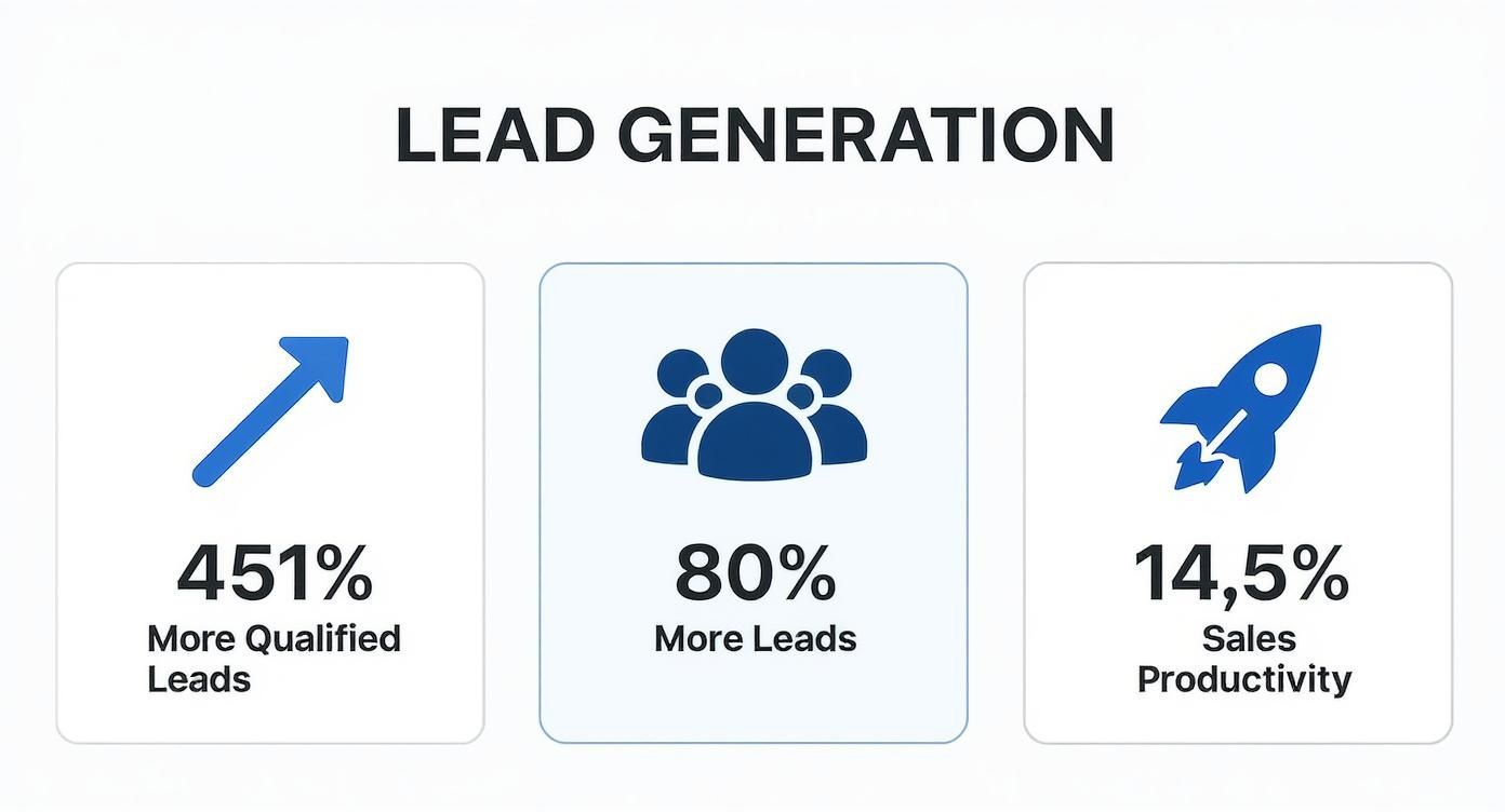 Infographic about benefits of marketing automation