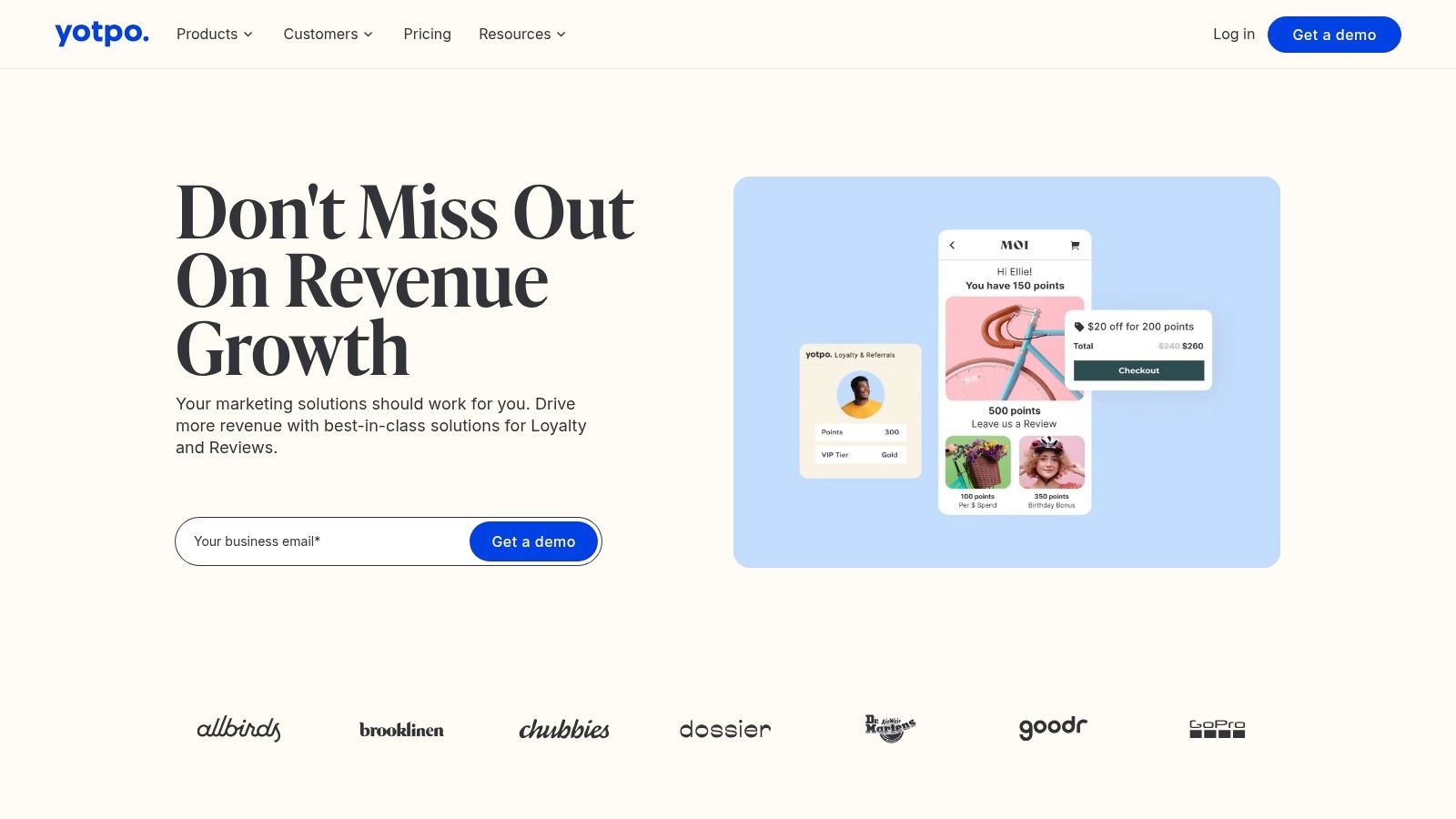 Yotpo SMS & Email showing a loyalty program integration