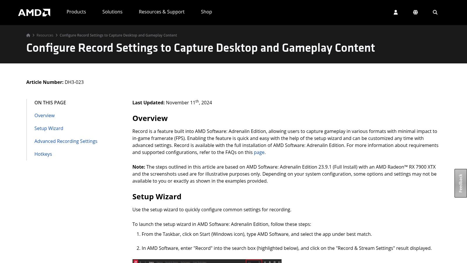 AMD Software: Adrenalin Edition – Record