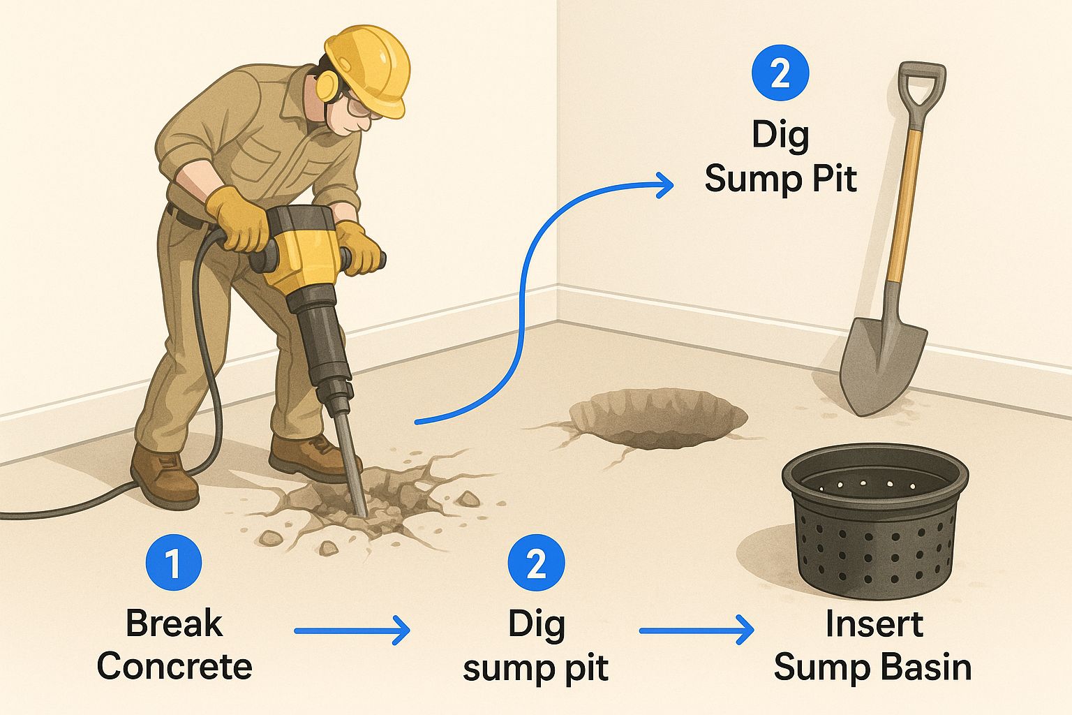 Infographic about sump pump cost and installation