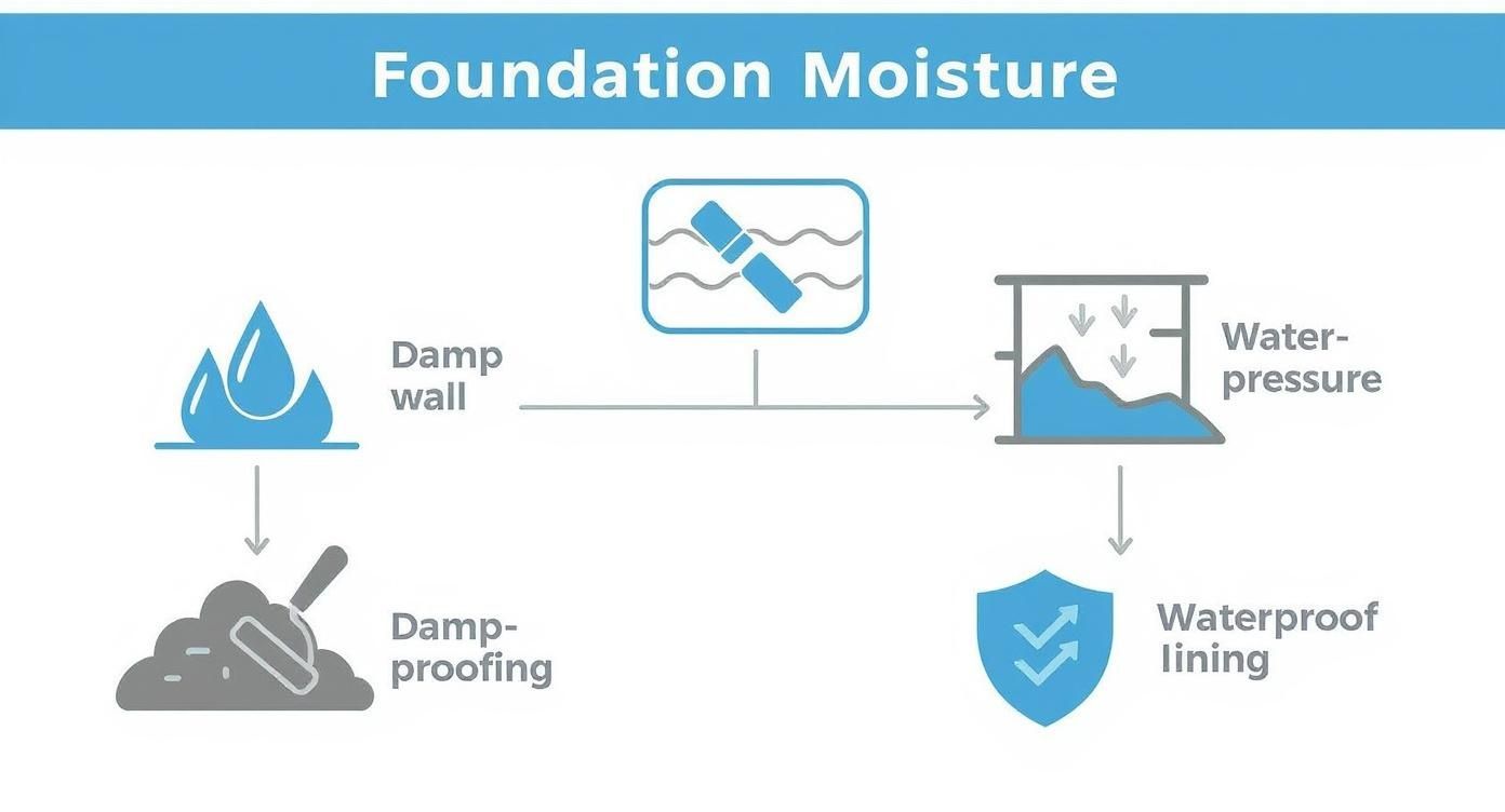 Infographic about foundation waterproof membrane