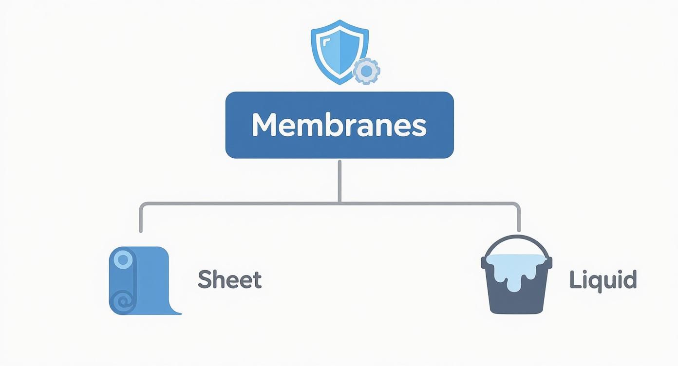 Infographic about foundation waterproof membrane