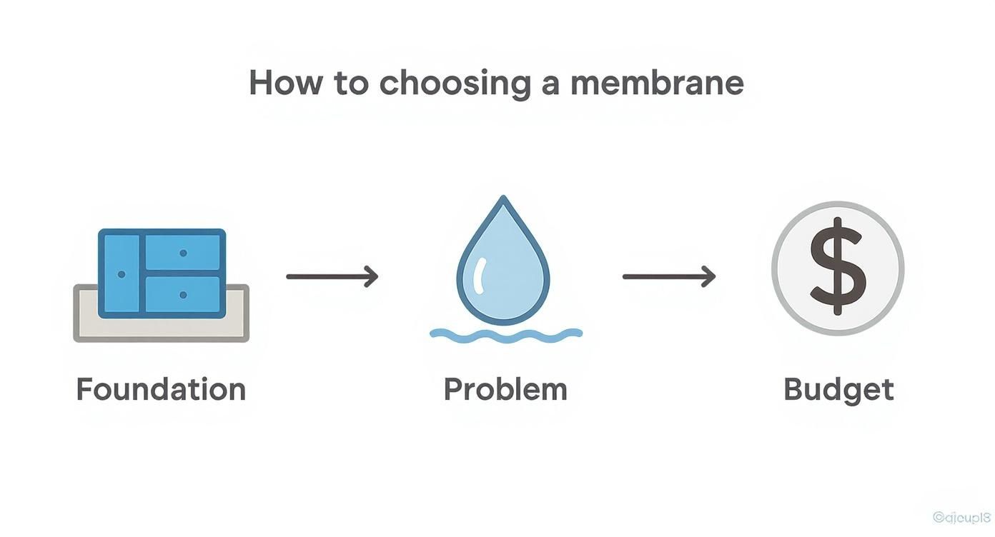 Infographic about membrane for basement waterproofing