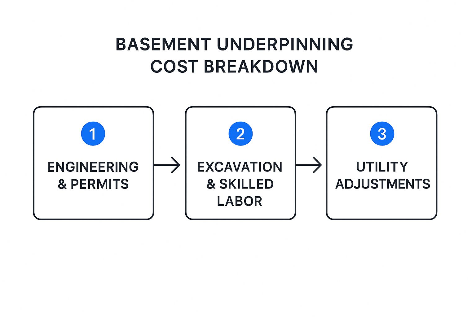 Infographic about basement underpinning cost toronto