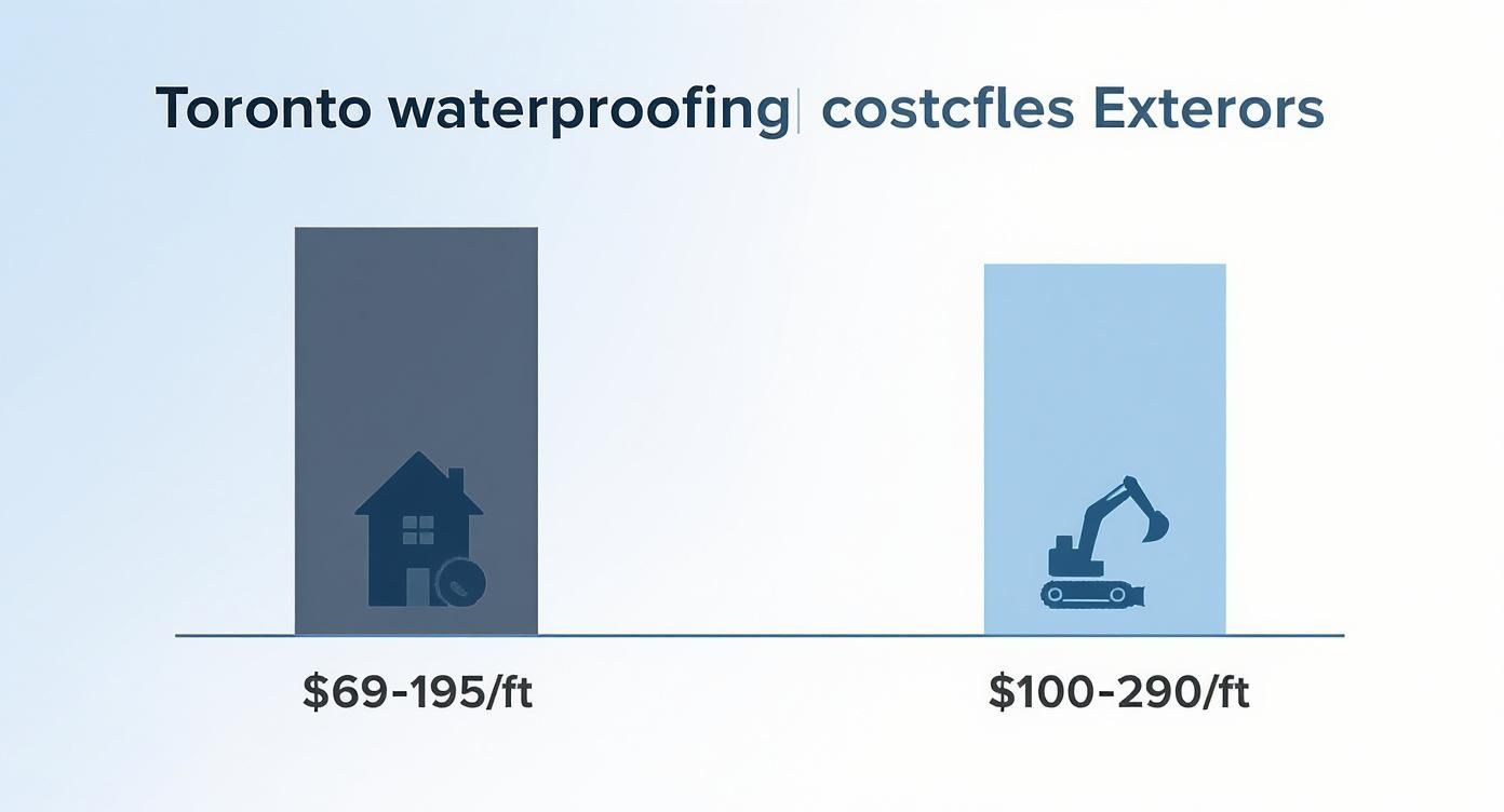 Infographic about toronto basement waterproofing cost