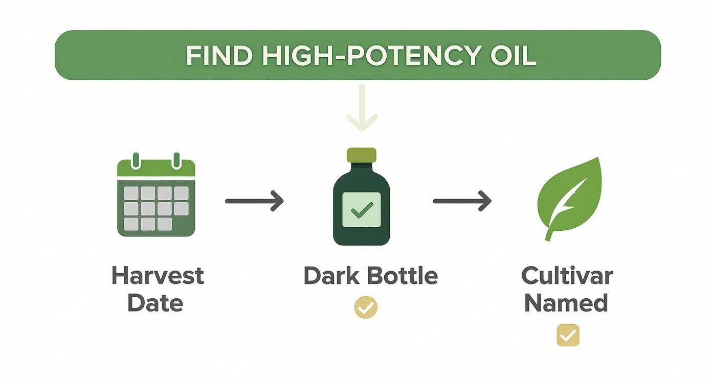Infographic about olive oil with highest hydroxytyrosol content