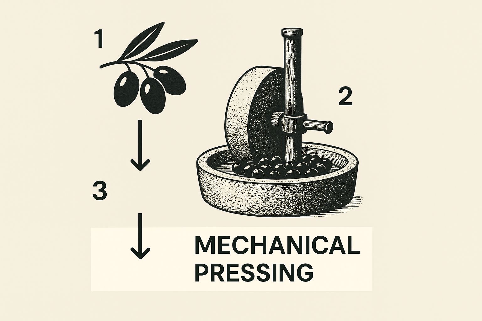 Infographic about what is cold pressed olive oil