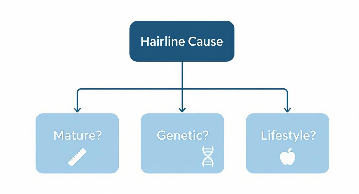 Infographic about how to regrow receding hairline