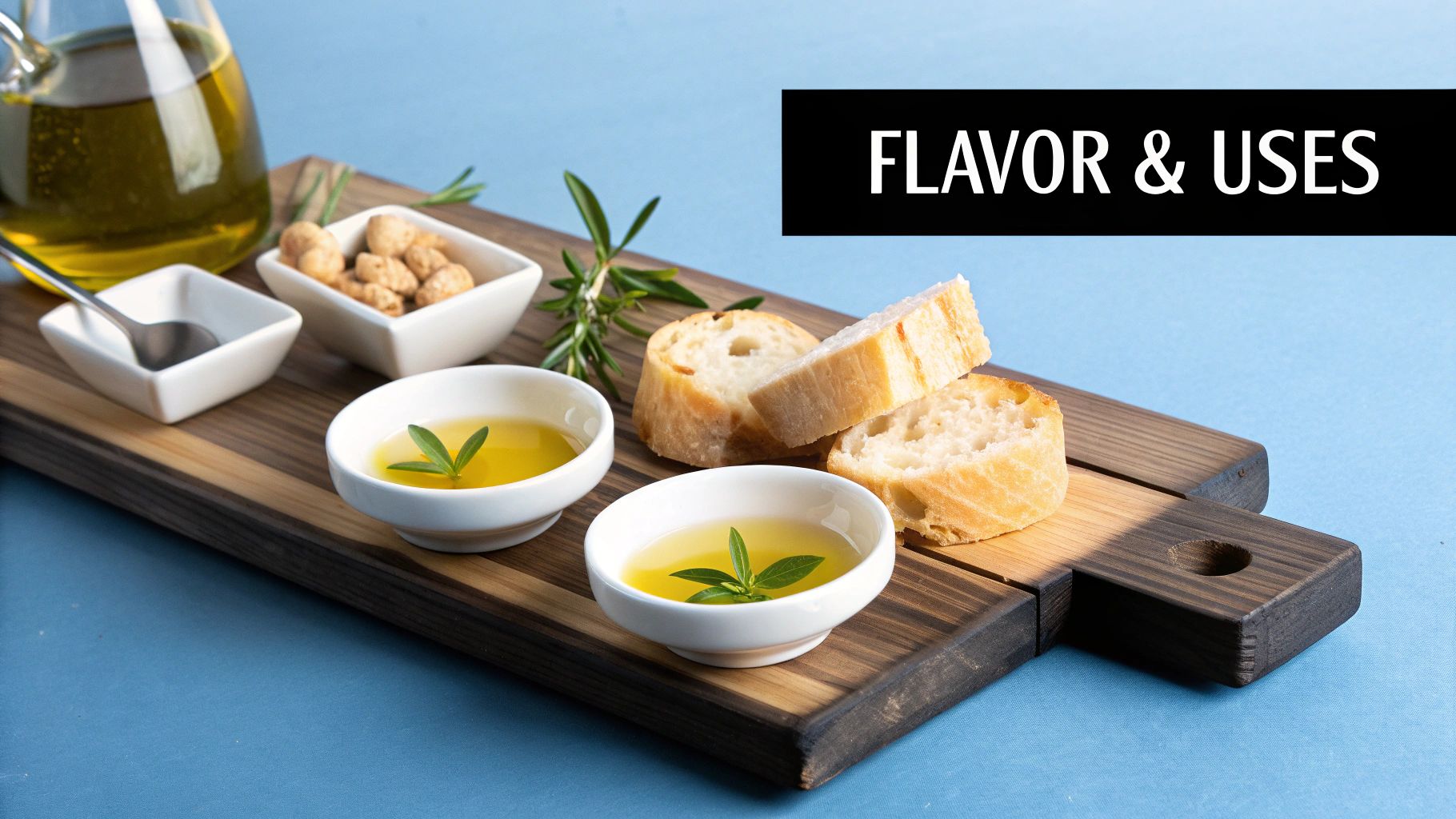 Various bottles of infused olive oil