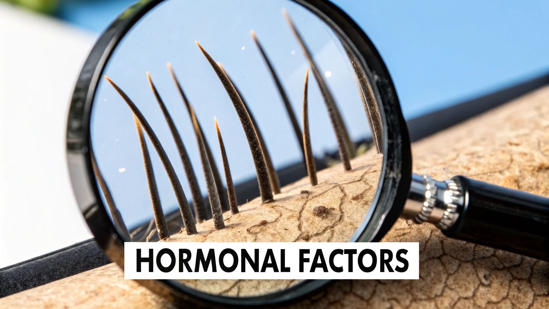 Close-up of hair follicles on the scalp