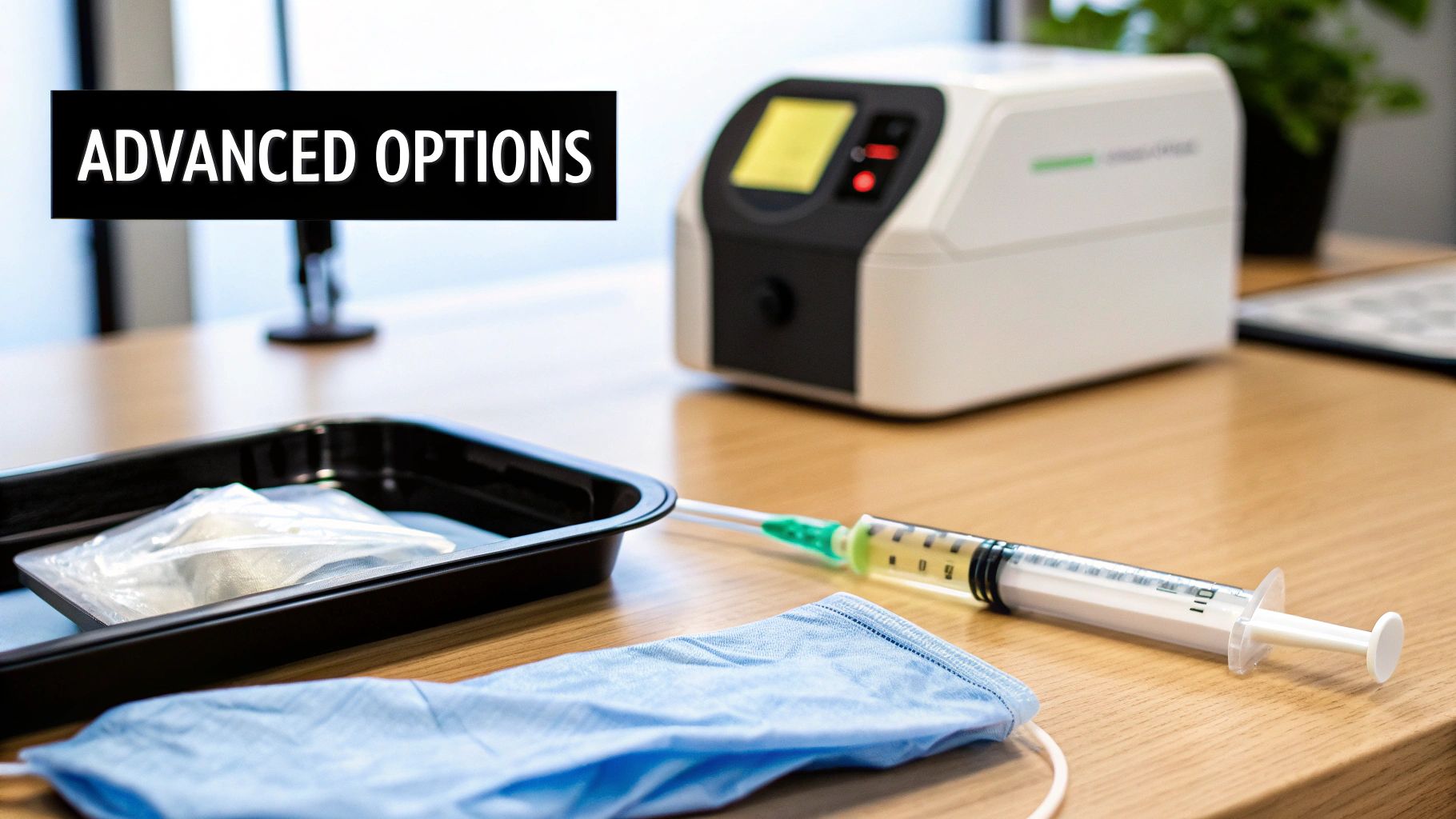 Dermatologist examining a man's scalp for hair loss treatment.