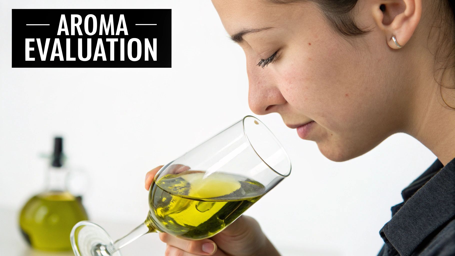 Person tasting olive oil