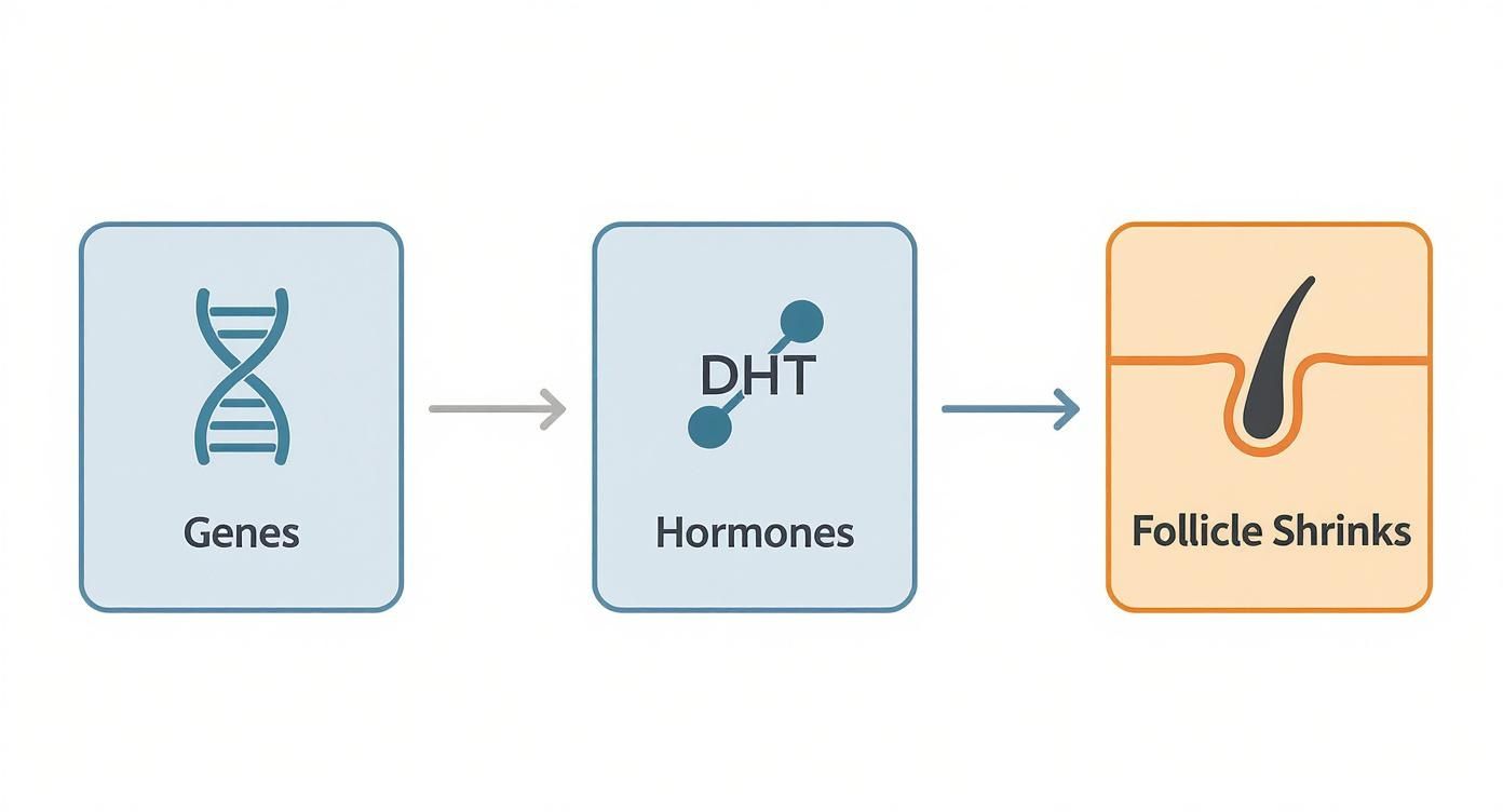 Infographic about how to reverse male pattern baldness