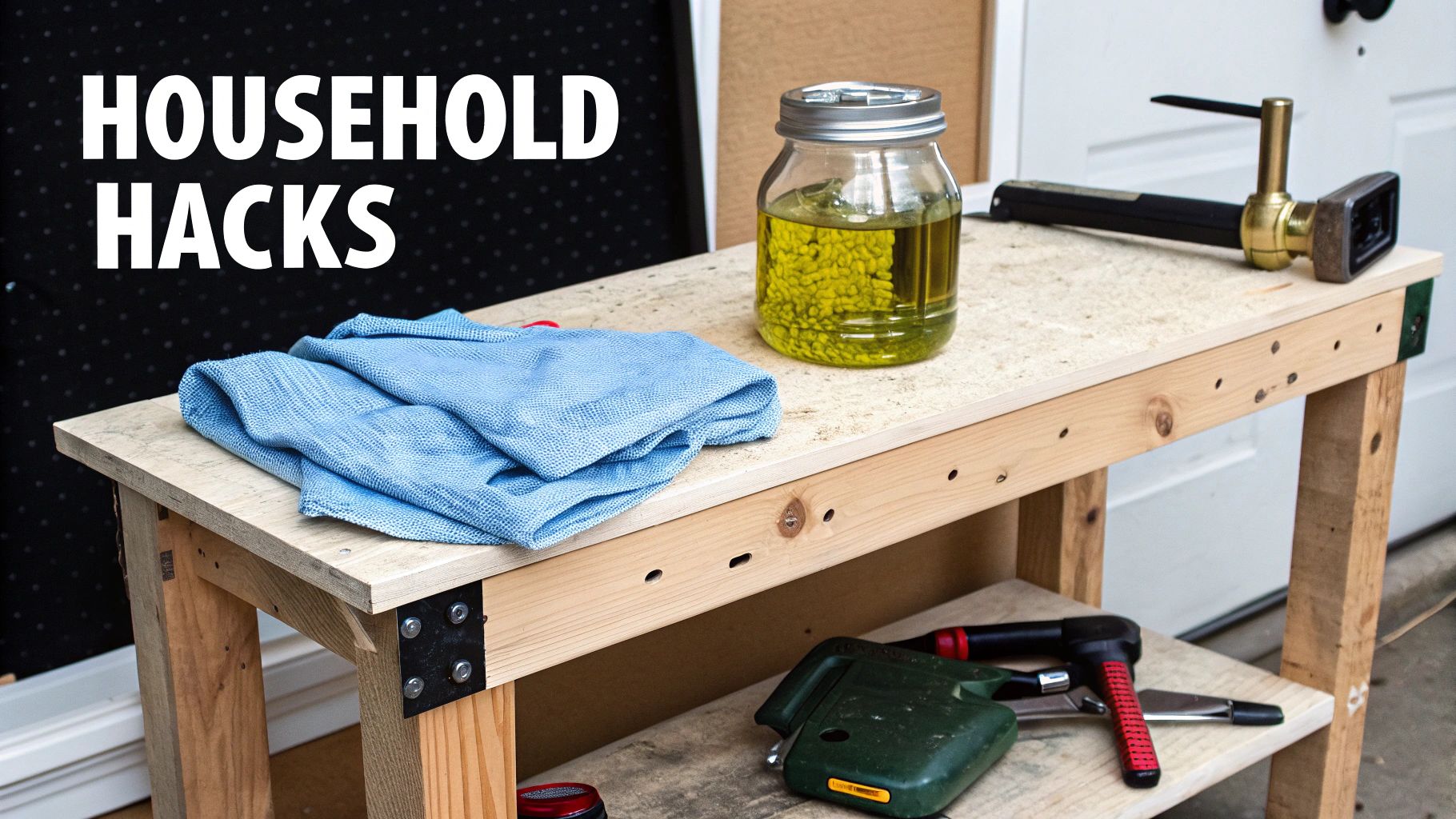 A person polishing a wooden table with a cloth and olive oil