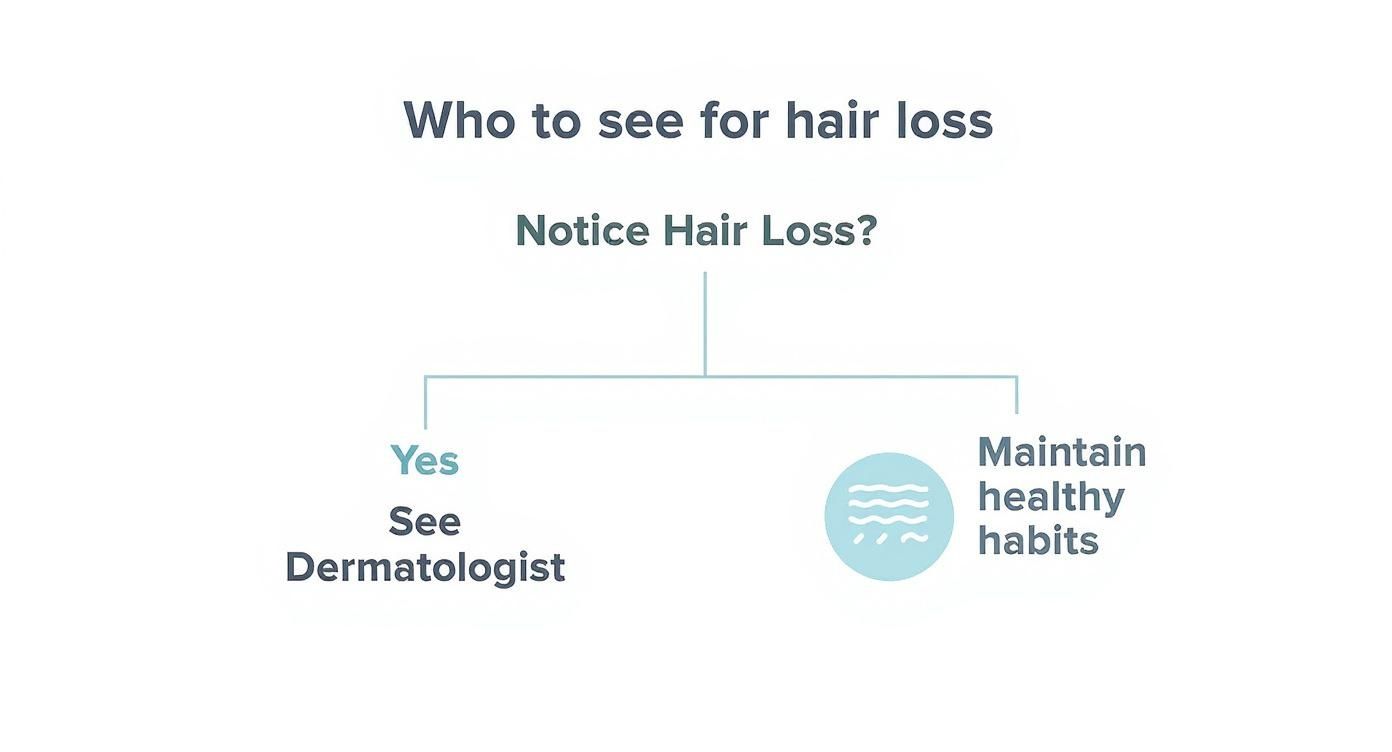 Infographic about what doctor do you see for hair loss