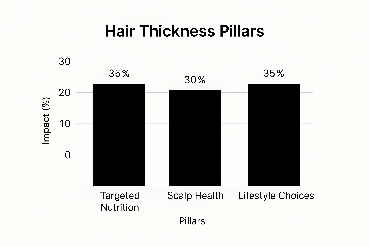 Infographic about how to increase hair thickness