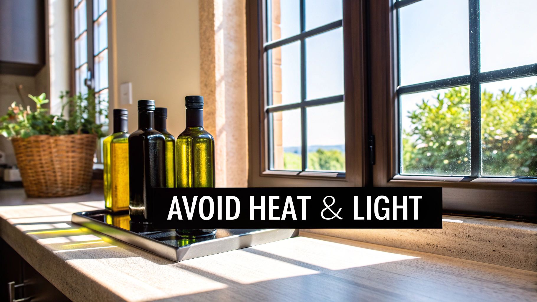 Olive oil exposed to light