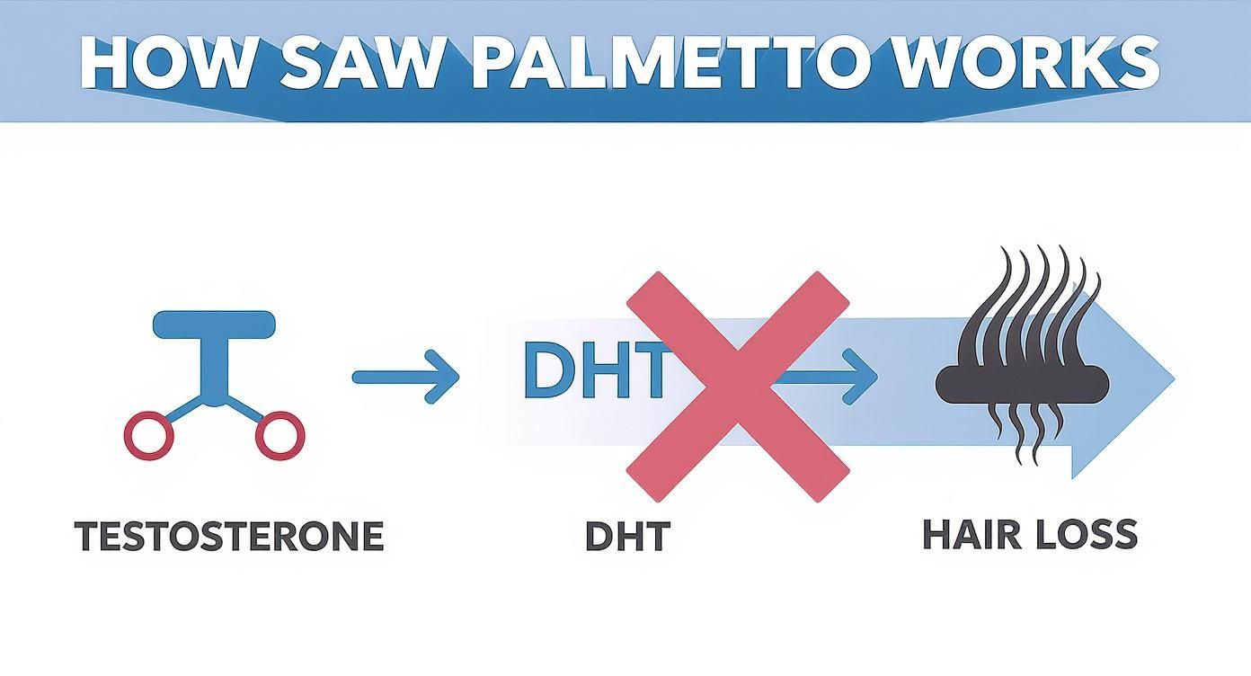 Infographic about saw palmetto for hair loss