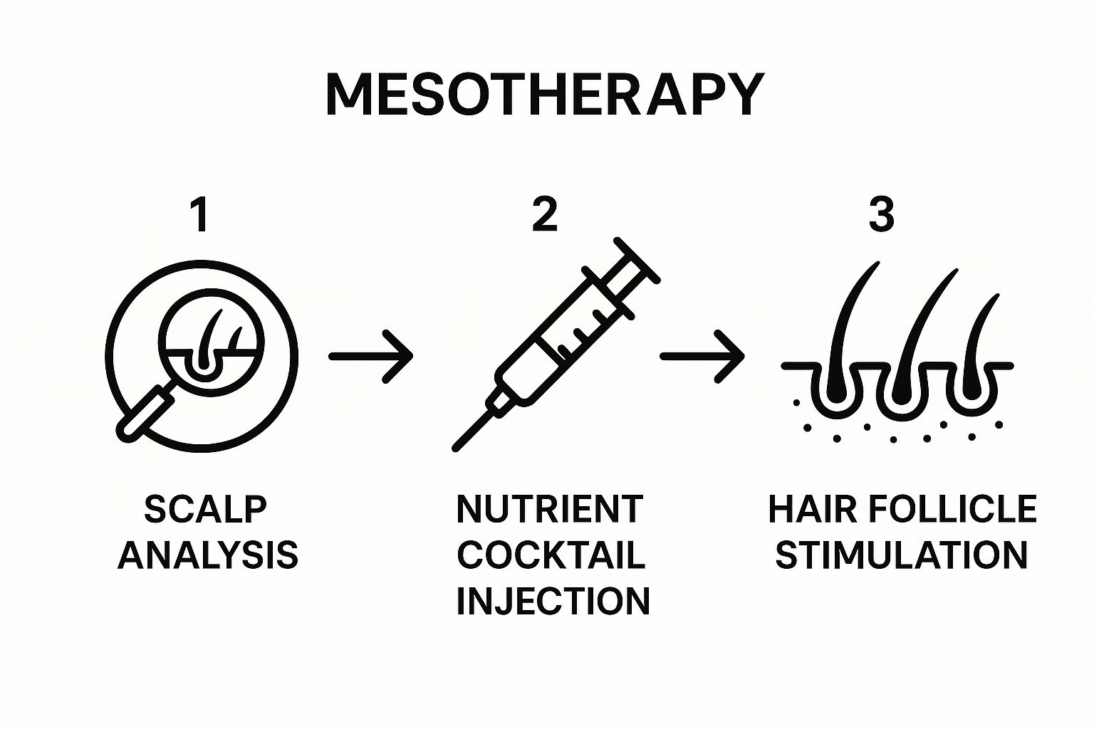 Infographic about mesotherapy for hair loss