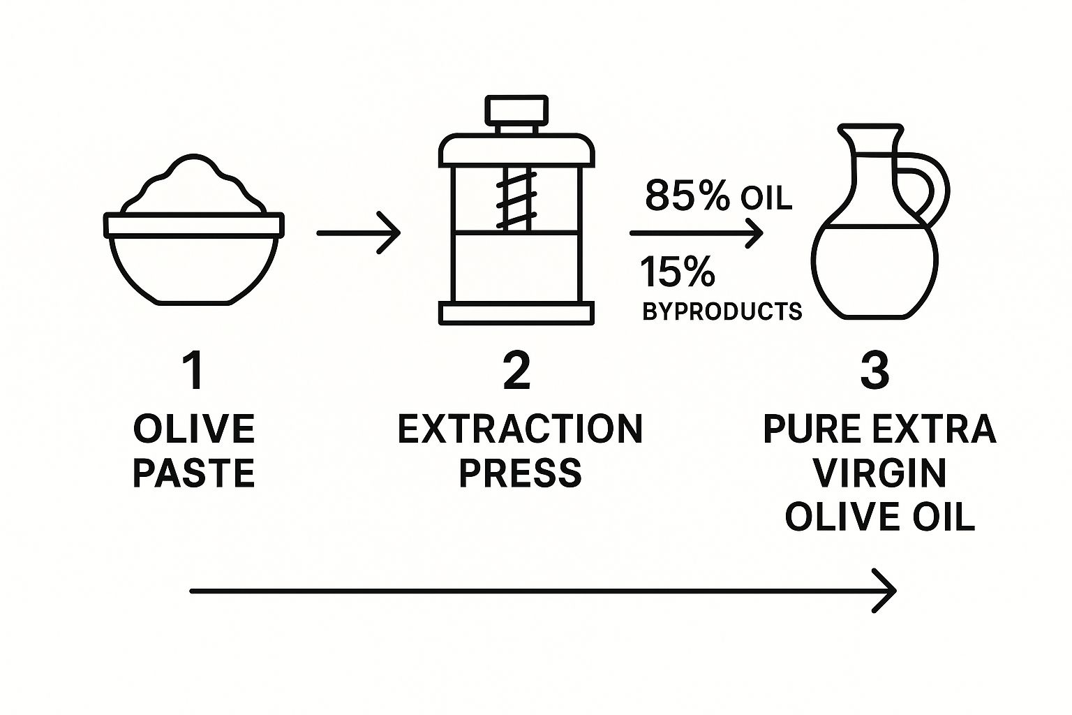 Infographic about how olive oil is made