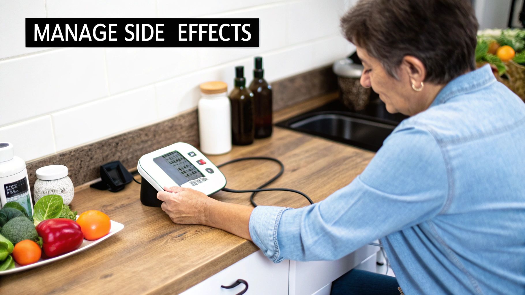 A split image showing a bottle of oral minoxidil pills on one side and a dropper of topical minoxidil solution on the other.