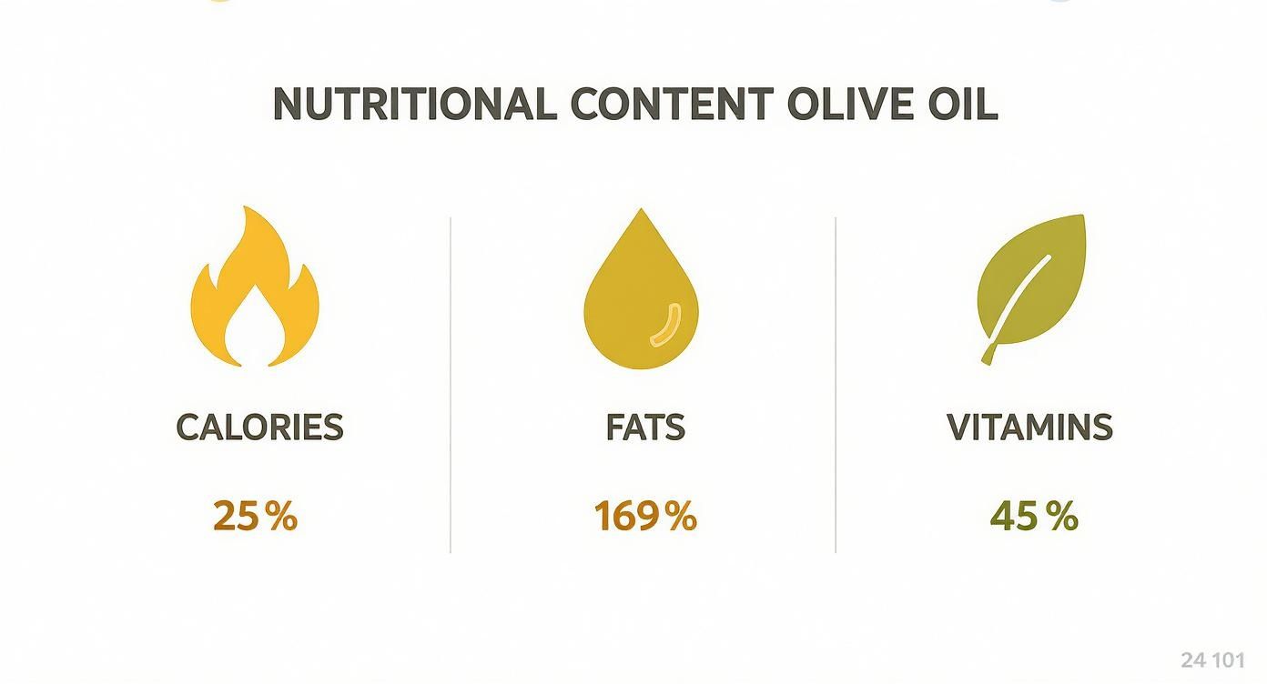Infographic about extra virgin olive oil nutritional information