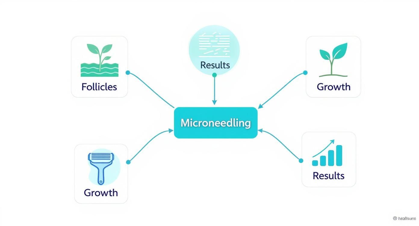 Infographic about microneedling for hair growth