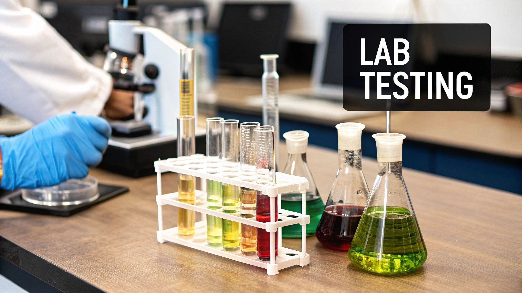 Scales of justice weighing olives and an olive oil bottle