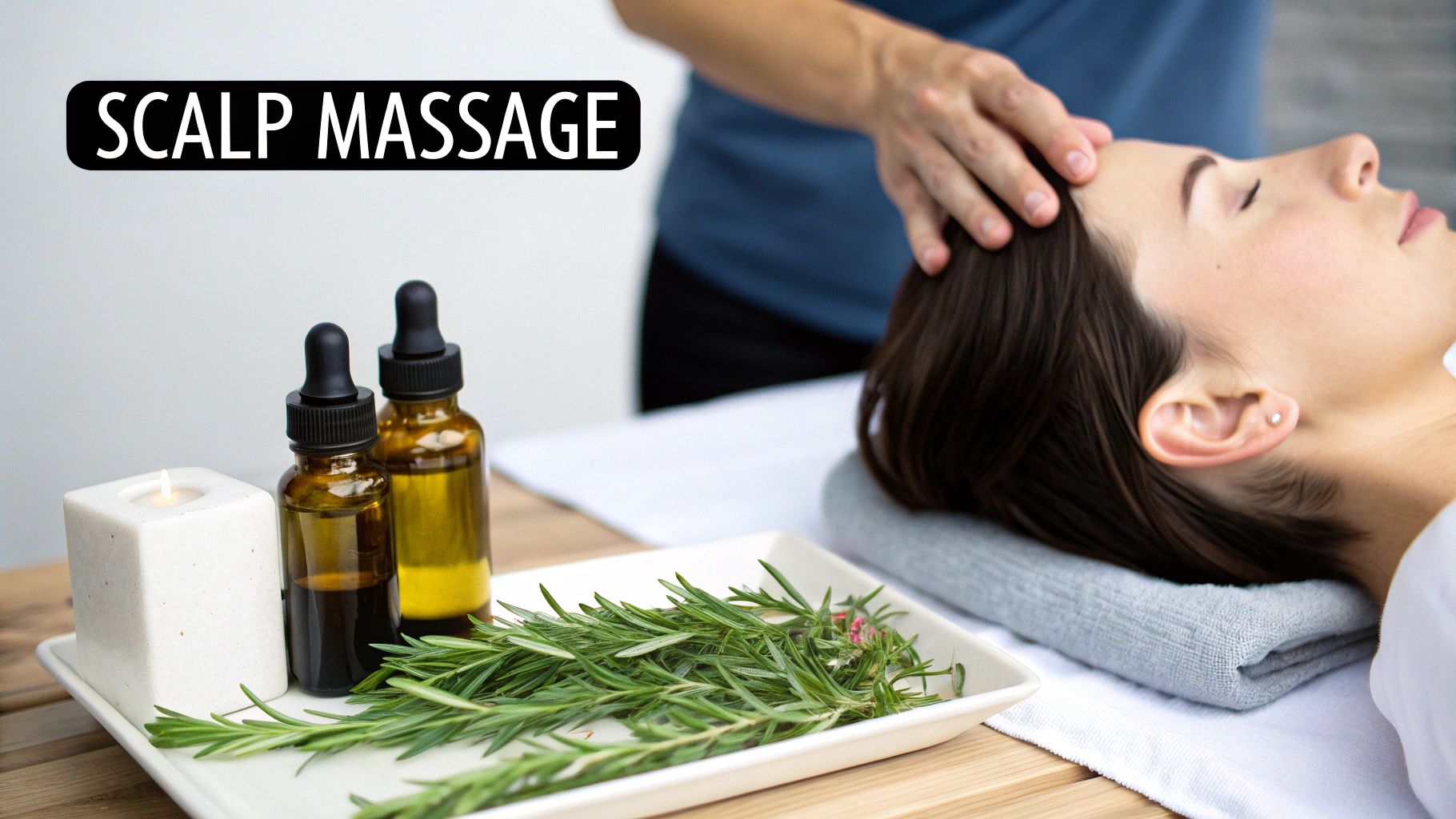 Scalp Massage with Essential Oils