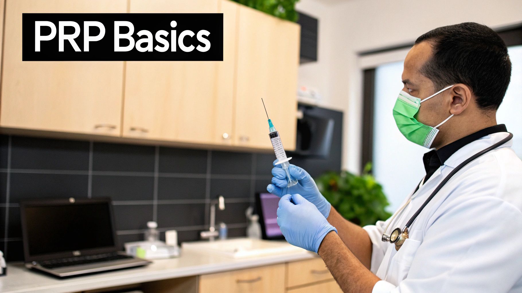 Patient receiving a PRP injection