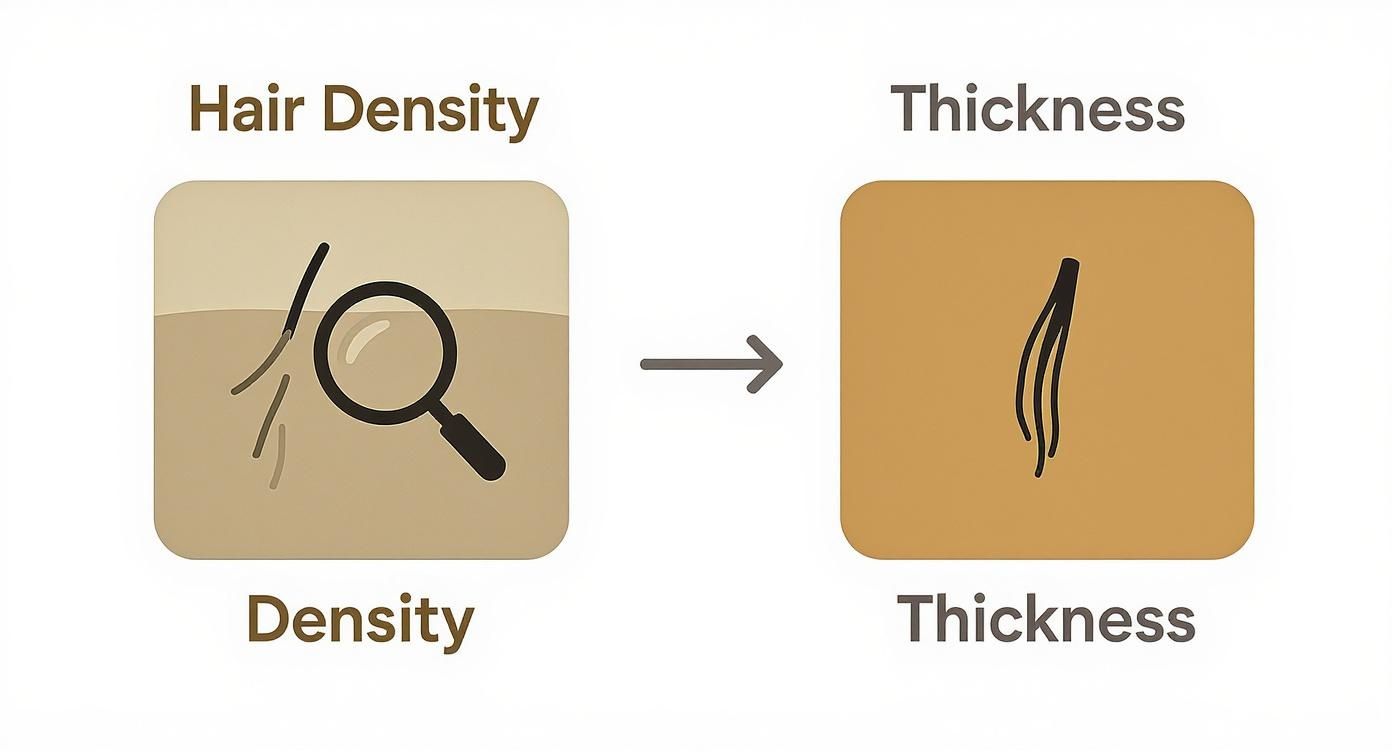 Infographic about how to measure hair density