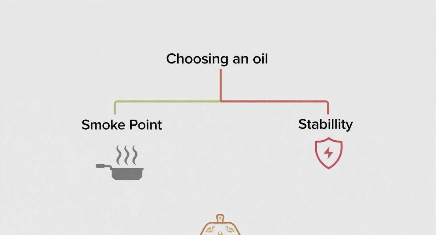 Infographic about olive oil cooking temperatures