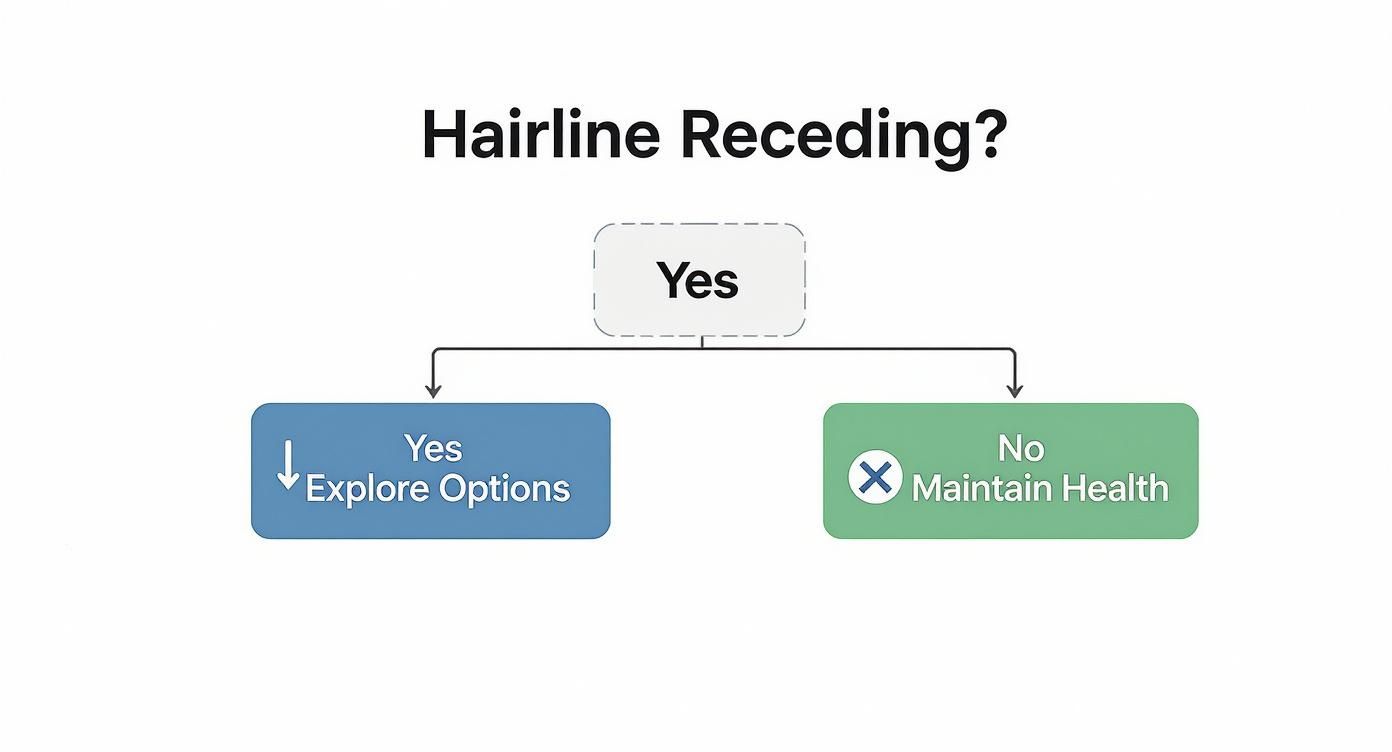 Infographic about how to regrow a receding hairline