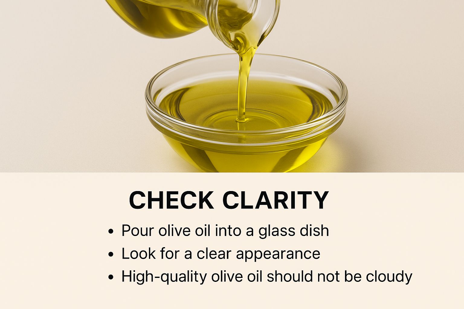 Infographic about how to spot fake olive oil