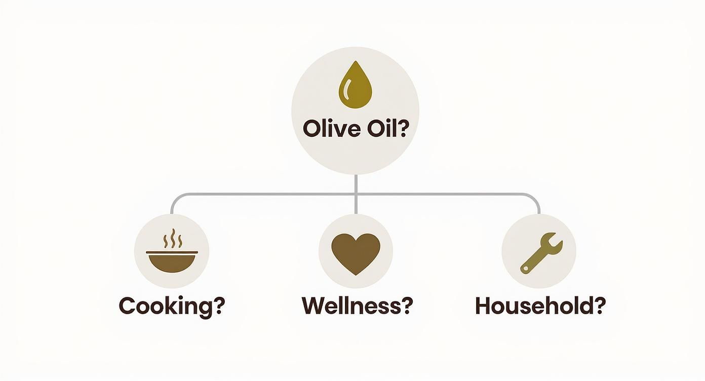 Infographic about what is olive oil used for