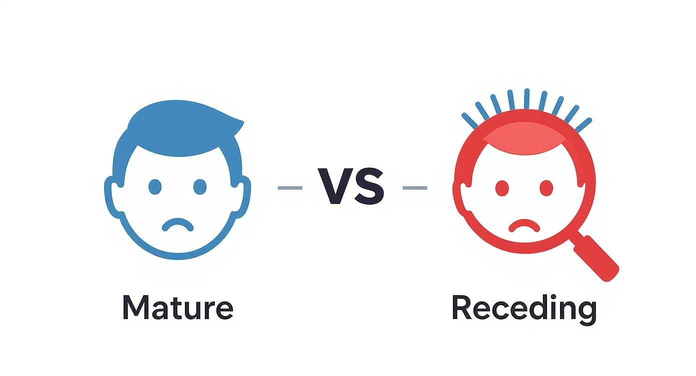 Infographic about early signs of receding hairline