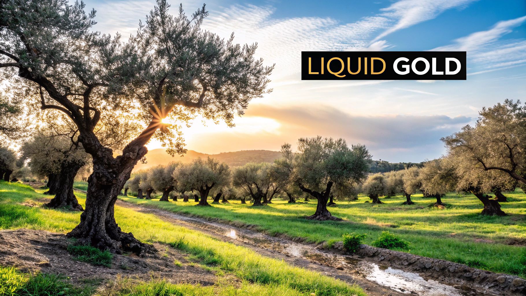 Bottle of Italian olive oil next to fresh olives on a rustic wooden surface
