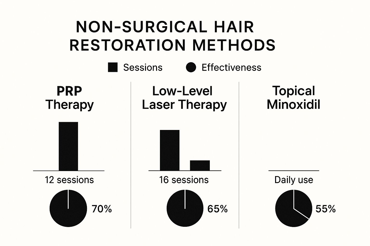Infographic about non-surgical hair restoration