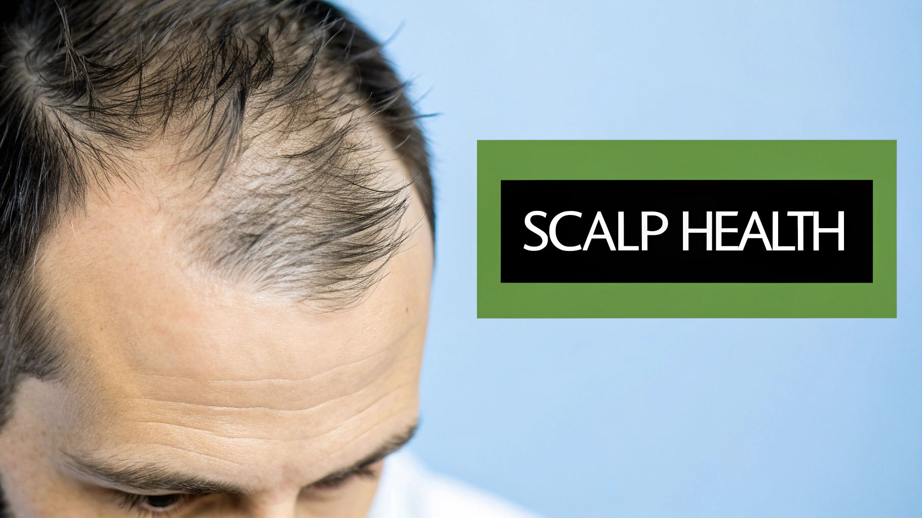 Woman holding a head of vibrant, healthy hair