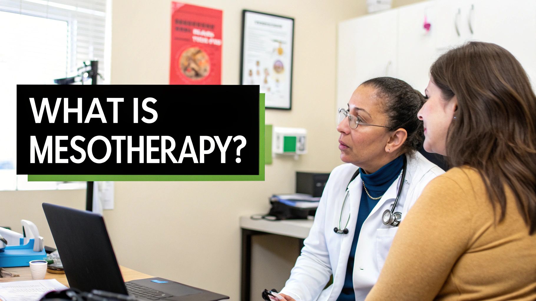 A close-up of a mesotherapy treatment being administered to a scalp