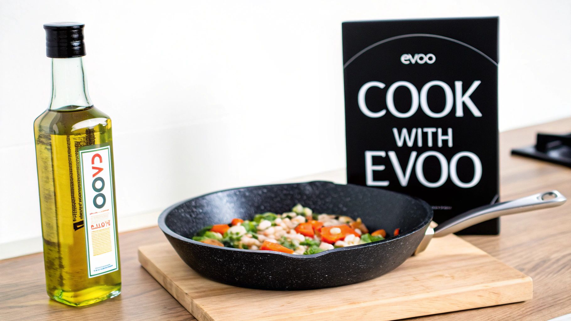 Two hands pouring olive oil from a bottle into a small white bowl
