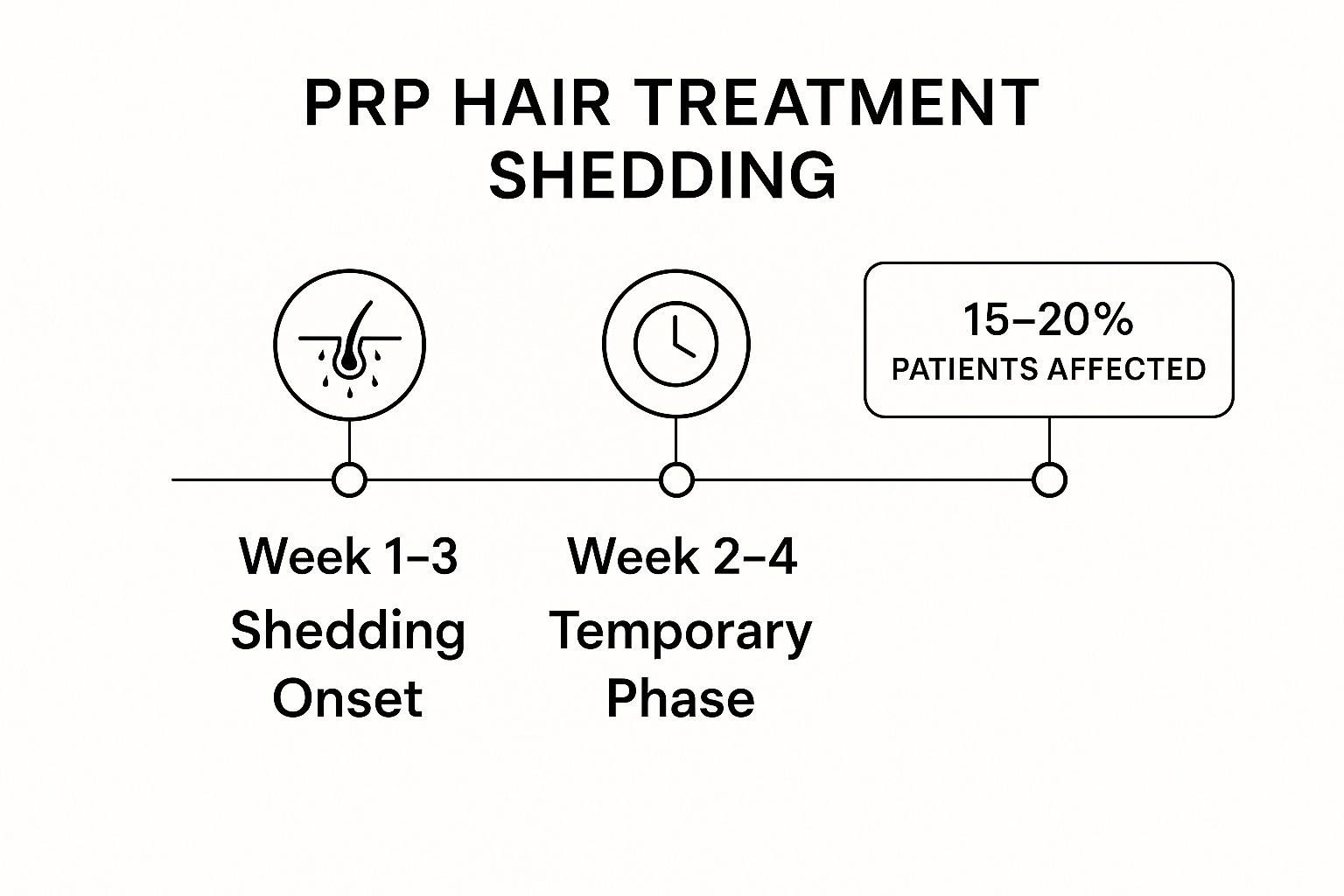 Infographic showing key data about Telogen Effluvium (Temporary Shedding)