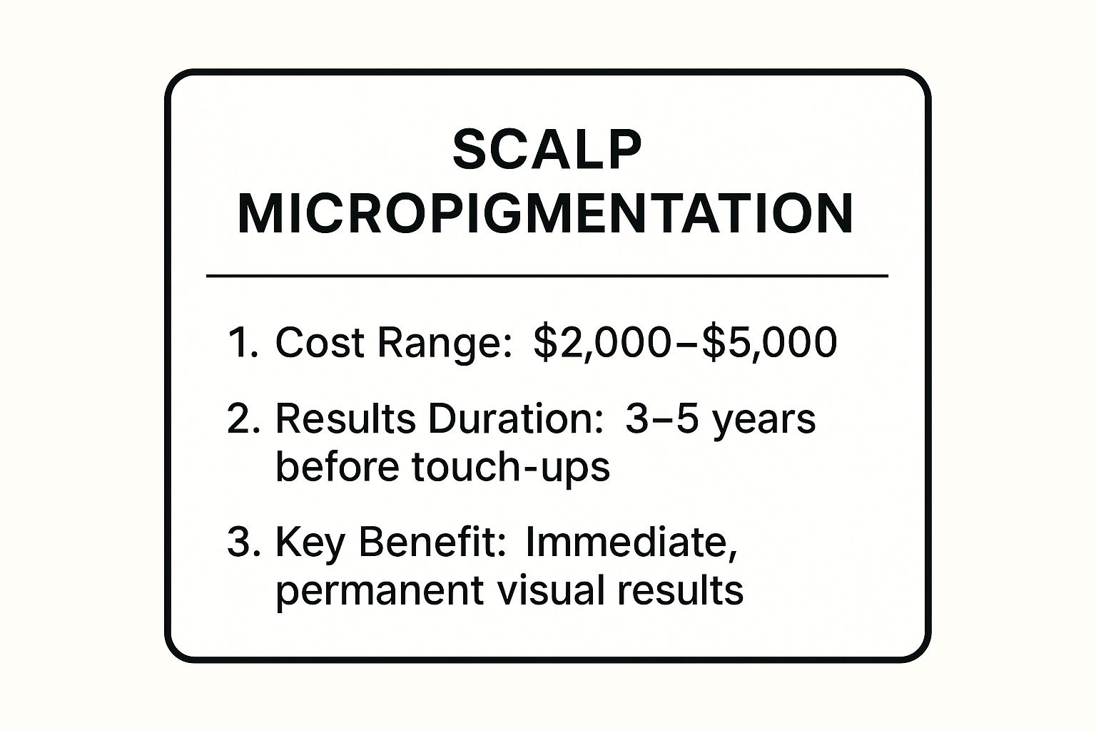 Infographic showing key data about Scalp Micropigmentation (SMP)