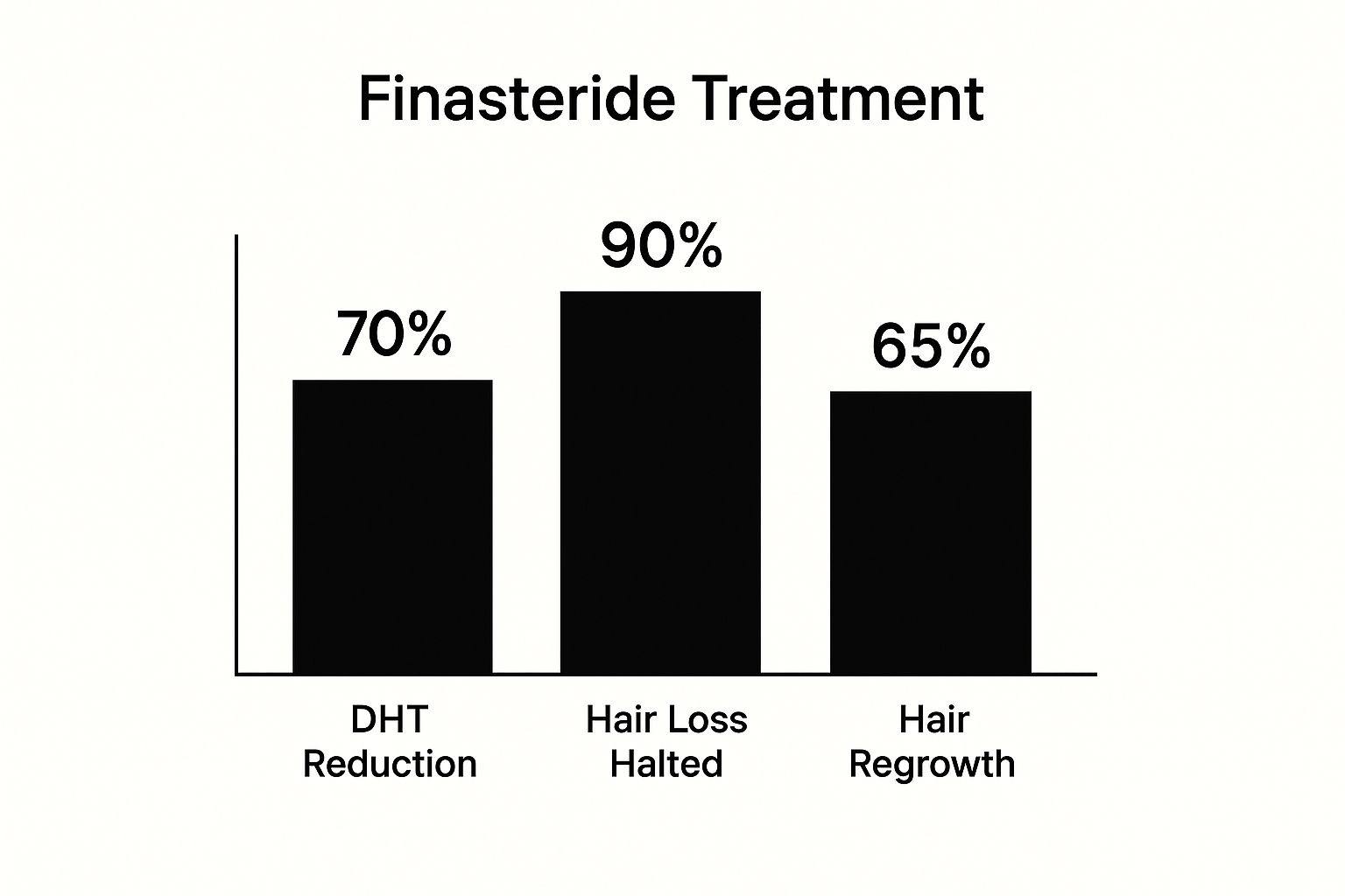 Infographic showing key data about Finasteride (Propecia) Treatment