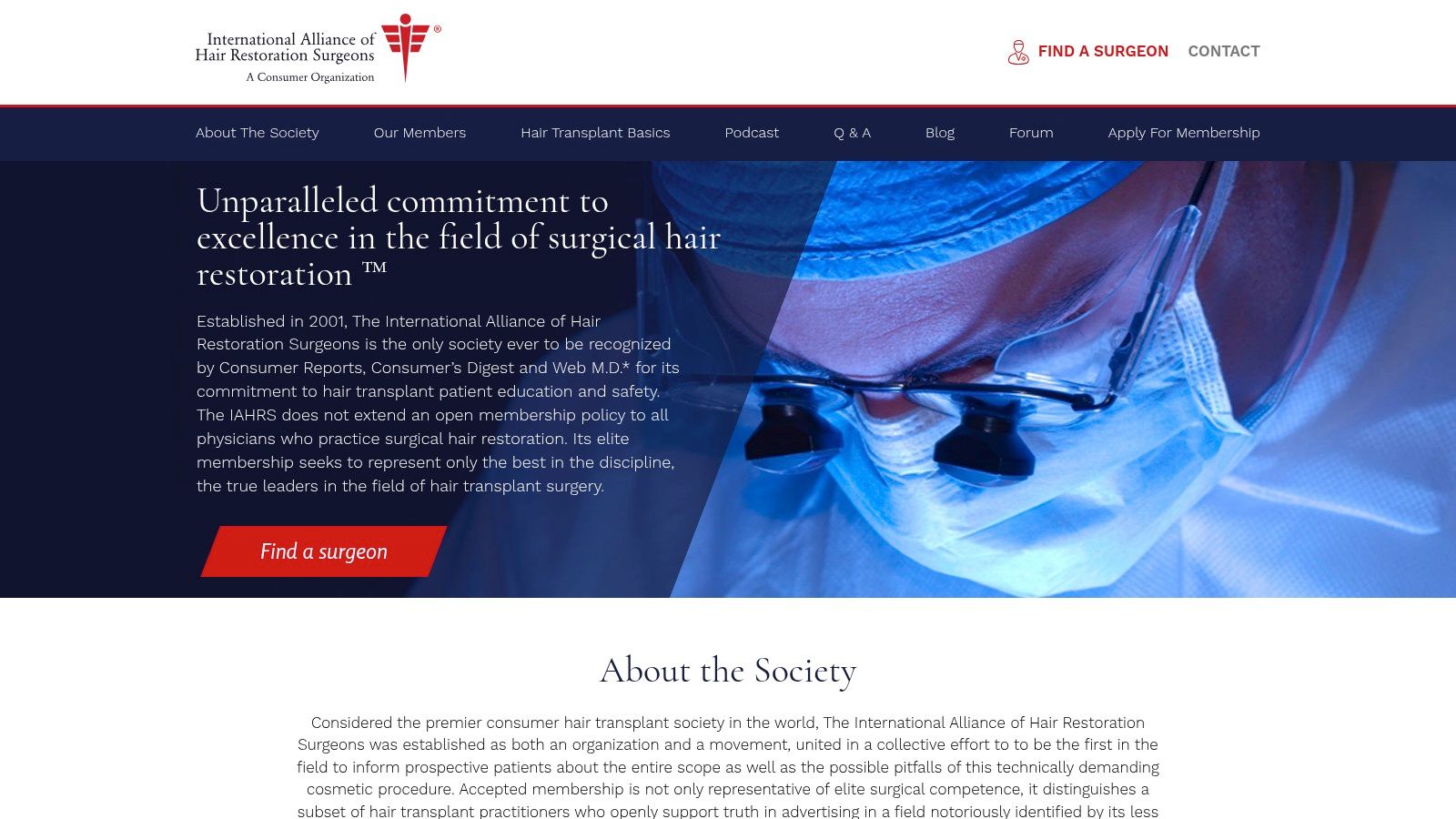 International Alliance of Hair Restoration Surgeons (IAHRS) – Find a Surgeon